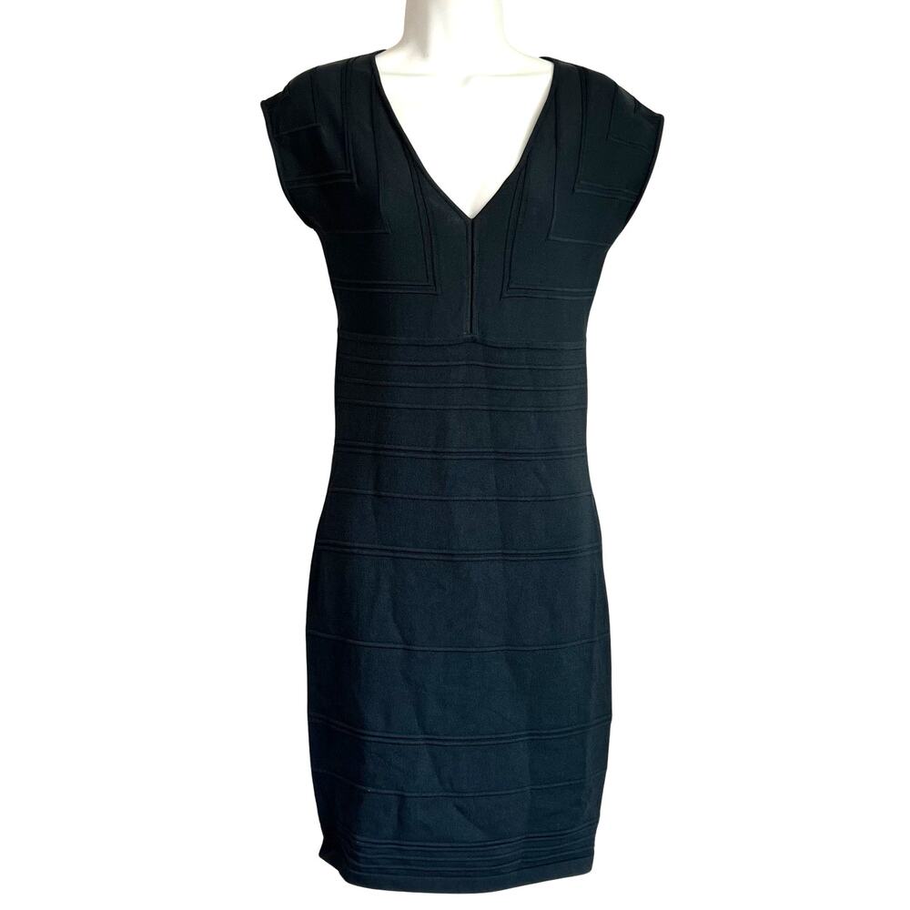 Max Studio Navy Blue Bandage Y2K Bodycon Mini Dress Size M Club Cocktail Party